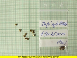Nýt trubkový (dutý) Mosaz č.1 d=1,6mm L=2,5mm