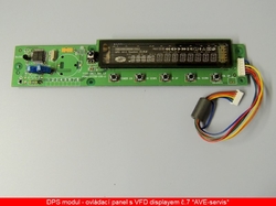 DPS osazená řídící panel s displayem VFD a IR čidlem č.7