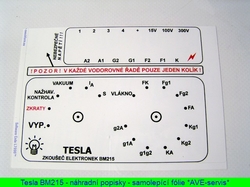 Tesla BM215 - potisk - samolepící fólie