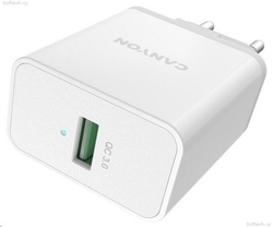 CANYON Nabíječka do sítě H-24, 1x USB-A, Quick Charge 3.0, 24W, bílá