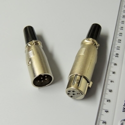 XLR6 set šestikolíkového kabelového konektoru a vidlice