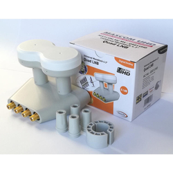 LNB Monoblock 4,3° Mascom 0,1dB Quad UHD Gold