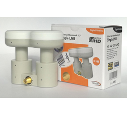 LNB Monoblock 4,3° Mascom 0,1dB Singl UHD Gold