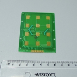 Deska PCB klávesnice 3x4 kontakty Au, velikost 56x76mm