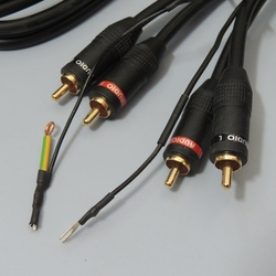 Propojovací kabel PHONO 2Cinch-2Cinch Gold GROUND piny pro Technics