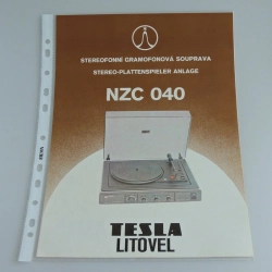 Leták z TESLA Litovel - stereofonní gramofonová souprava NZC040
