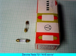 Žárovka sufitová  7V/0,1A/721 balení 10ks TESLA - NOS