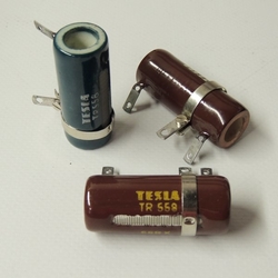 Rezistor 25W drátový s odbočkou TR558 Tesla, NOS