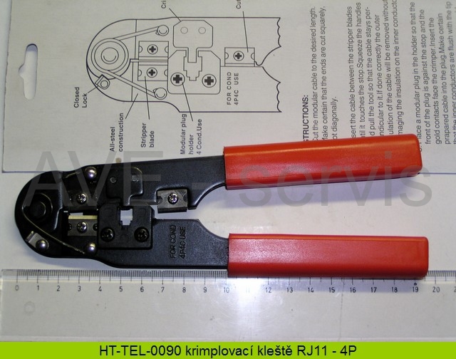HT-TEL-0090 krimplovací kleště tel. RJ11 - 4P
