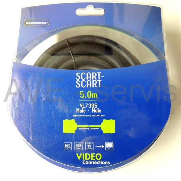 Kabel video SCART-SCART přímý  5,0m VL7395 Bandridge